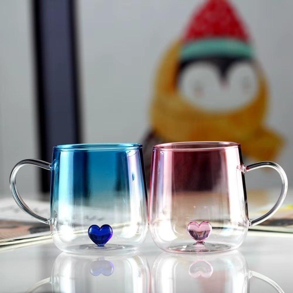Nouvelle tasse en verre transparent dégradé