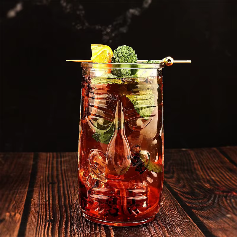 Tasse Tiki en verre Bar moderne Tiki refroidisseur gobelets transparents