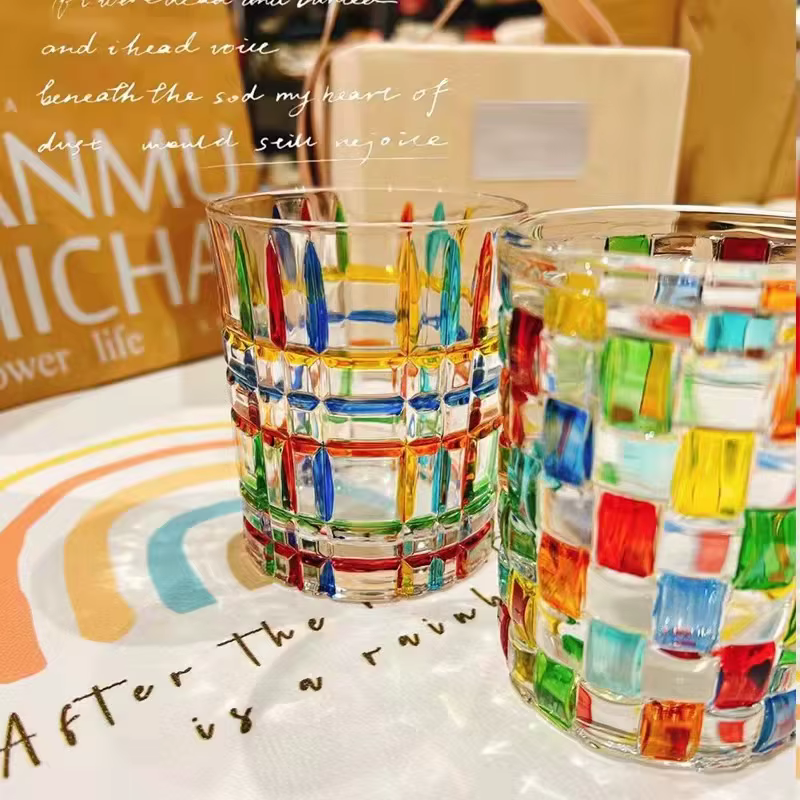Verres en verre de cristal Coulorful
