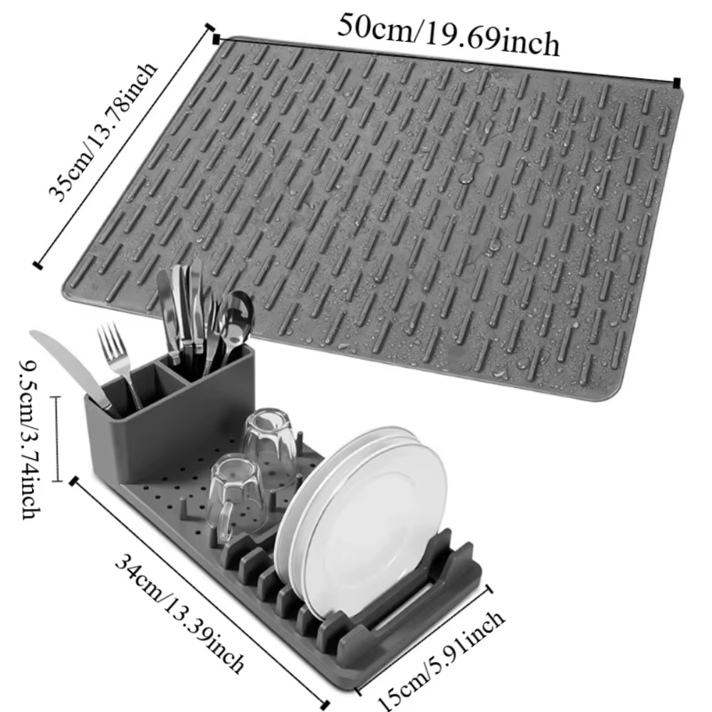 Égouttoir à vaisselle en silicone pliable