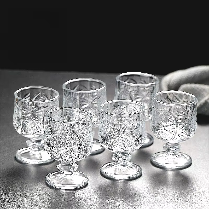 Verre à Cocktail exquis de 50ml, petit verre à vin sculpté Vintage, verre à vin doux Transparent, tasse à spiritueux, verres haut de gamme