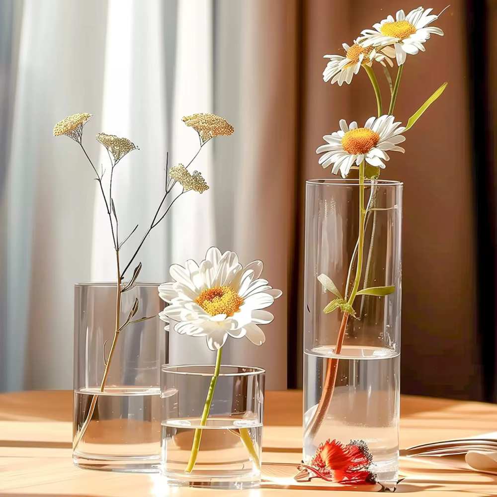 Vase en verre élégant, parfait pour les présentoirs de centres de table