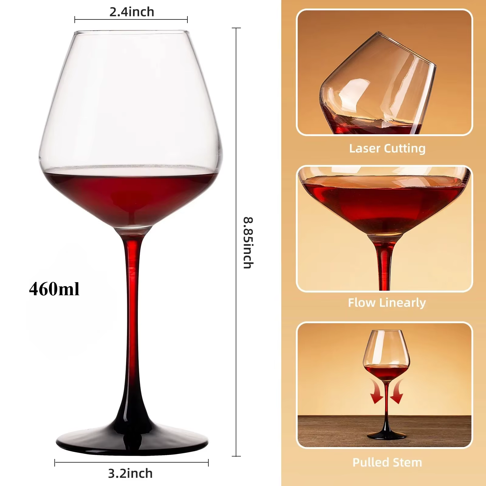 2 pièces léger luxe Premium tasse en cristal ensemble de verres à vin rouge grand verre fête