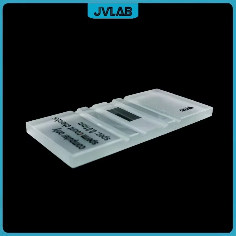 Chambre de Comptage de Spermes en Verre, Piscine de Comptage d'Animaux Humains avec Profondeur de Grille de 10 um (0.01mm)