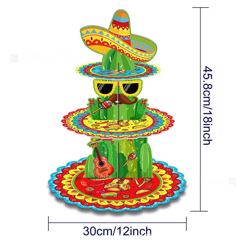 Cinco De Mayo Fiesta vaisselle assiettes serviette nappe support à gâteau mexique Taco carnaval coloré décoration De fête d'anniversaire