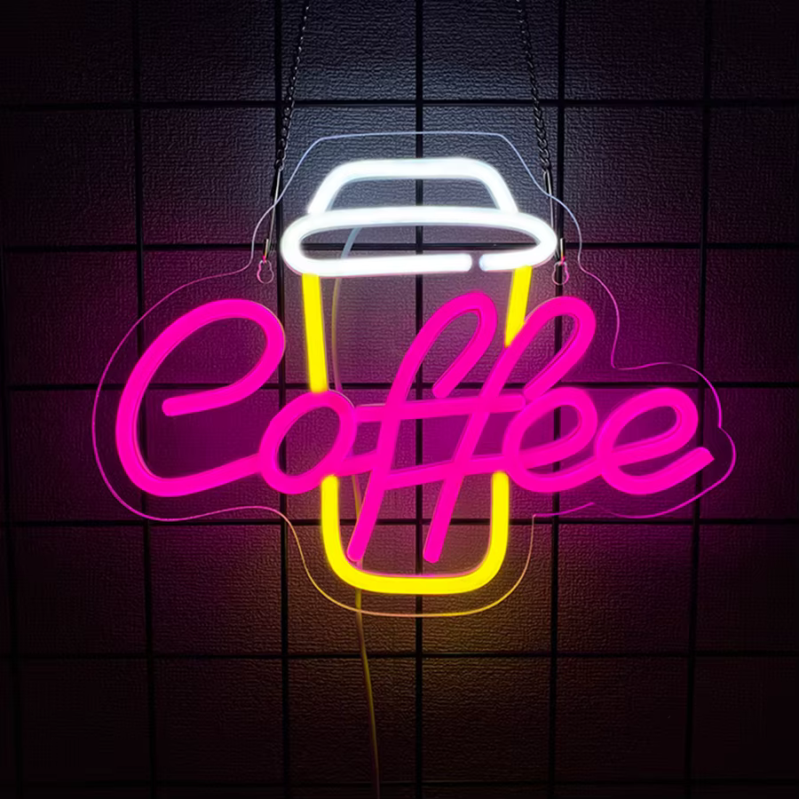 Enseigne néon pour bar à café