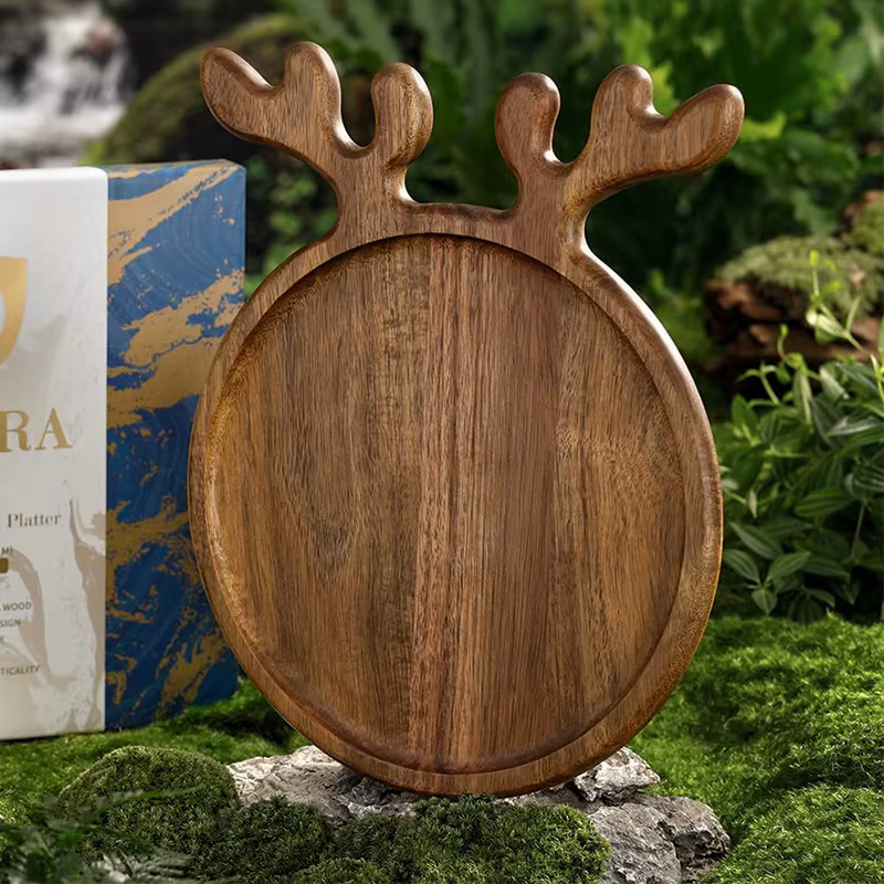 Plateau en bois de noël