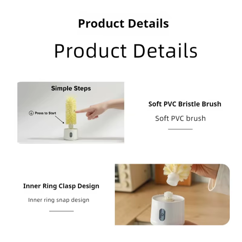 Brosse électrique de nettoyage pour tasses et verres, brosse paresseuse pour bouteilles, brosse de nettoyage pour tasses de cuisine et d'évier, gadgets