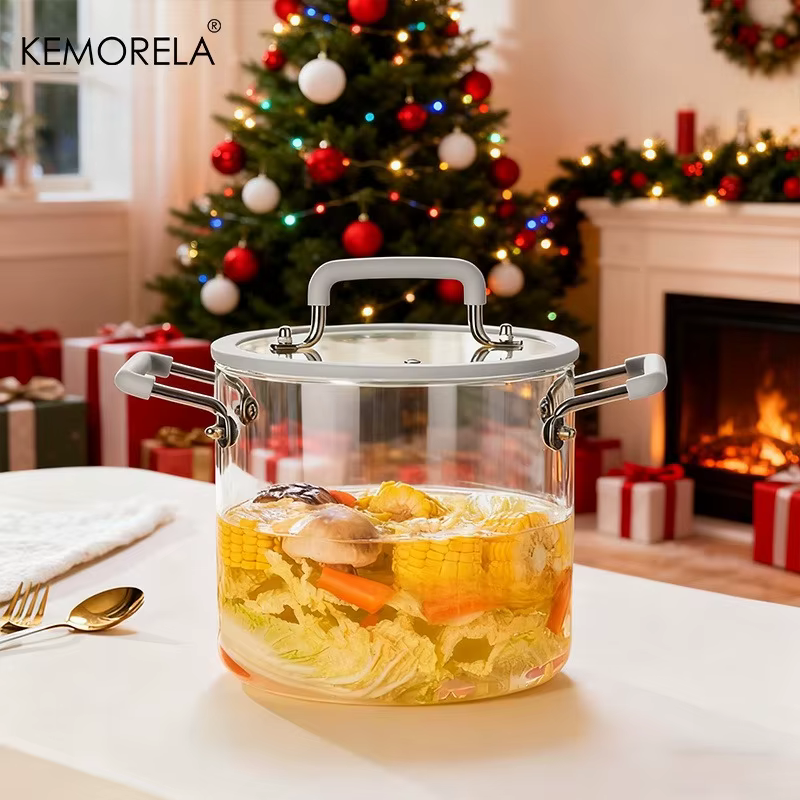 1 pièce Casserole en verre avec couvercle