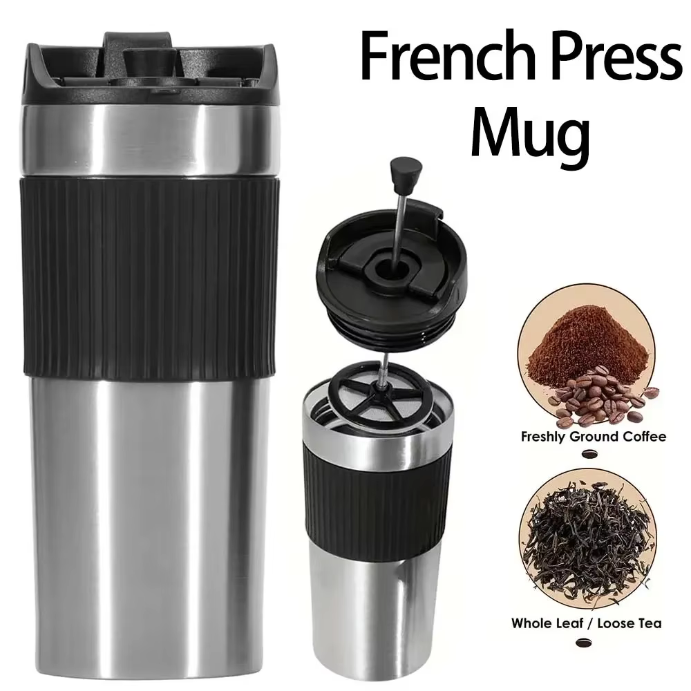 Cafetière Portable presse française tasse isolée avec Double paroi isolé café sous vide thé Thermos