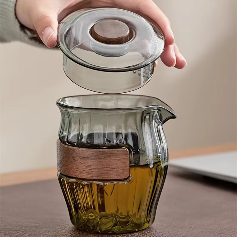 Théière en verre transparent pour bureau