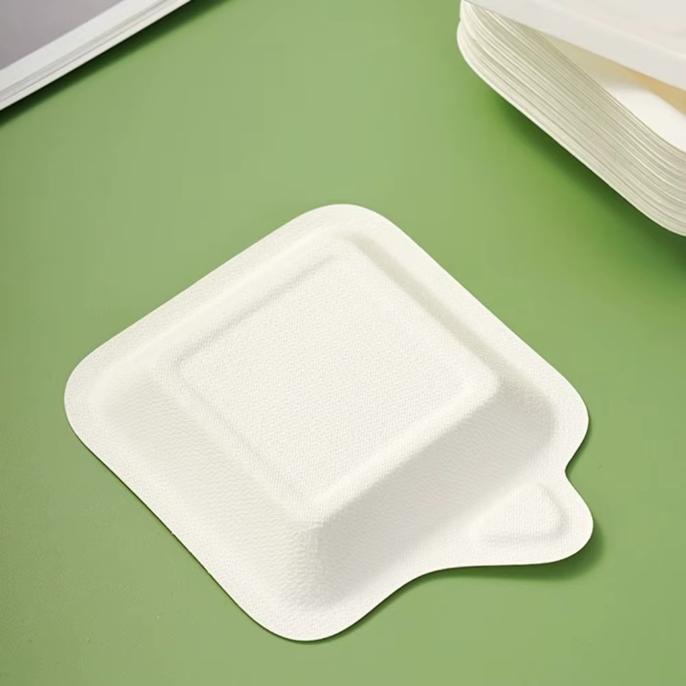Assiette en papier jetable en matériau biodégradable