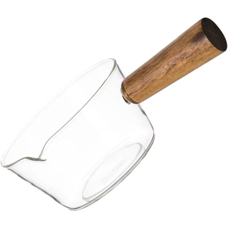 Pot en verre 400/600 ml avec poignée en bois