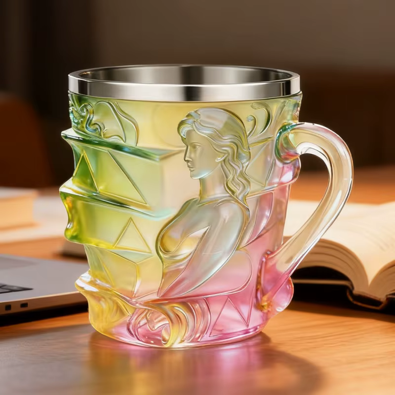 Mug en verre en forme de livre 200 ml – Tasse à café ou thé unique pour les amoureux des livres – Cadeau original sur le thème de la lecture – Vaisselle à double paroi et décoration de bureau
