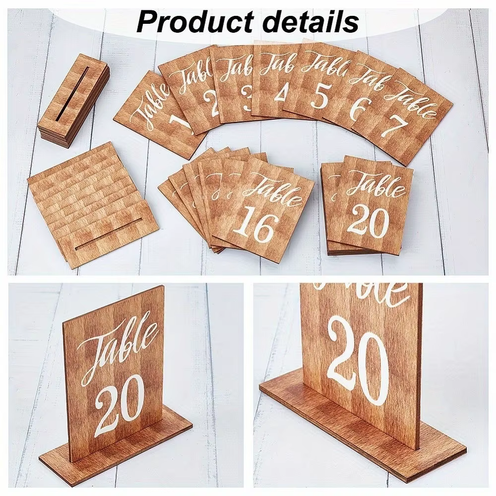 Numéros de table de mariage double face décoratifs