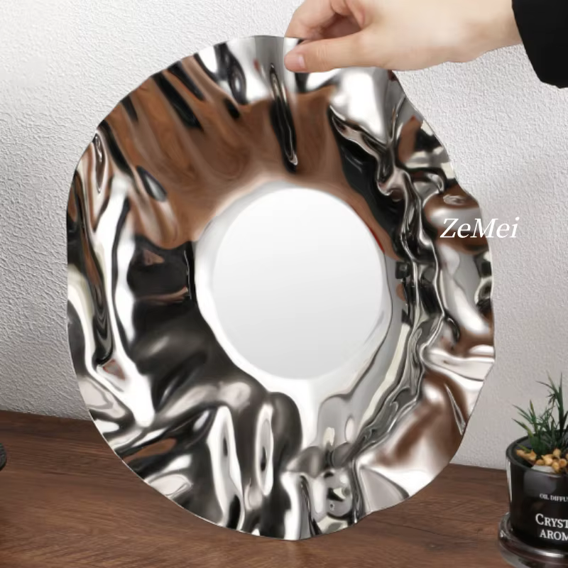 Assiette à fruits de style européen en forme de cercle avec des ondulations