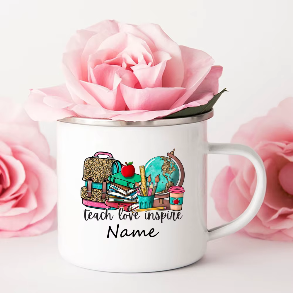 Tasse en émail personnalisée avec nom