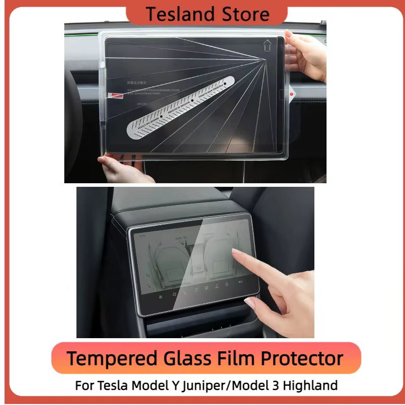 Verre trempé Film Protecteur Pour Nouveau Tesla Modèle Y Juniper 2025/Modèle 3 Highland 2 pcs/ensemble HD Avant Arrière Écran Protection