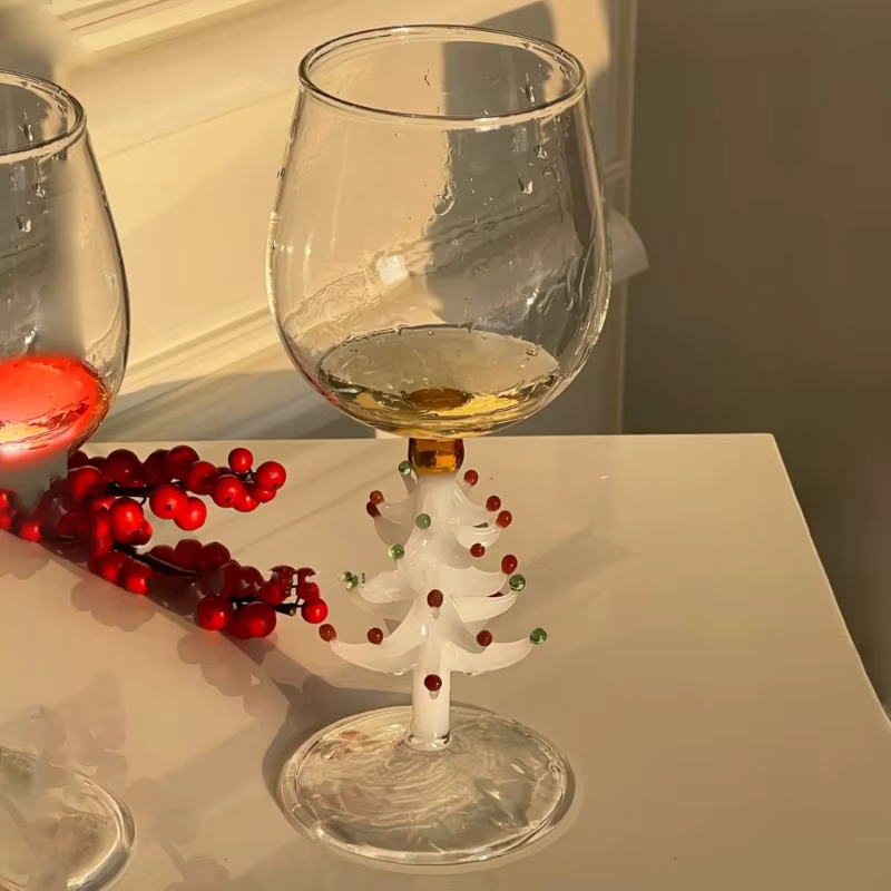 Verre à boire 3D avec figurine d'arbre Noël à l'intérieur