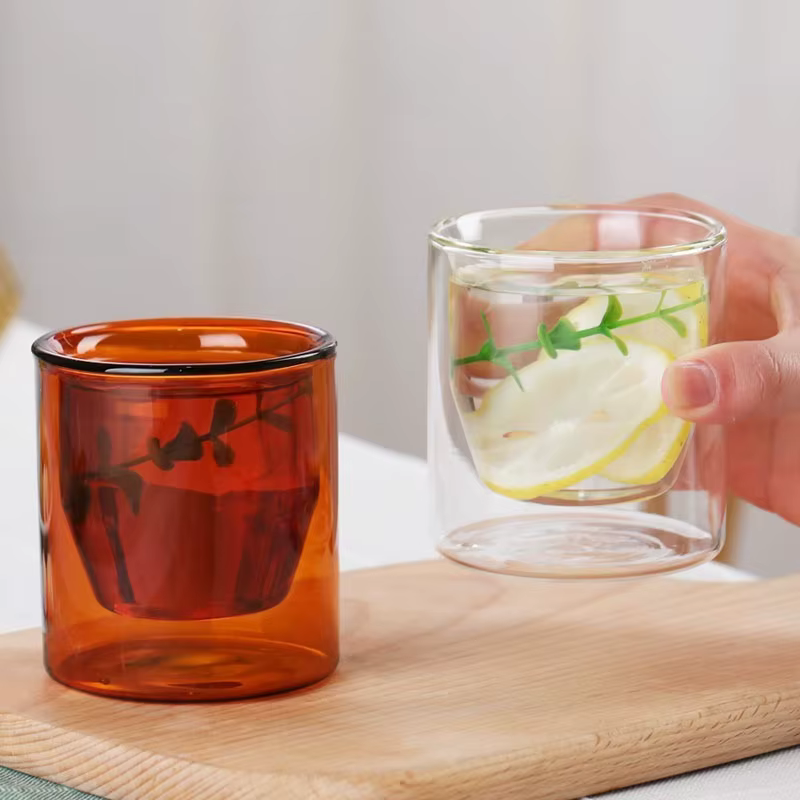 Tasse en verre à Double paroi en forme d'œuf de 250ml