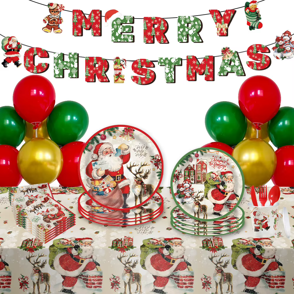 Vaisselle jetable de noël