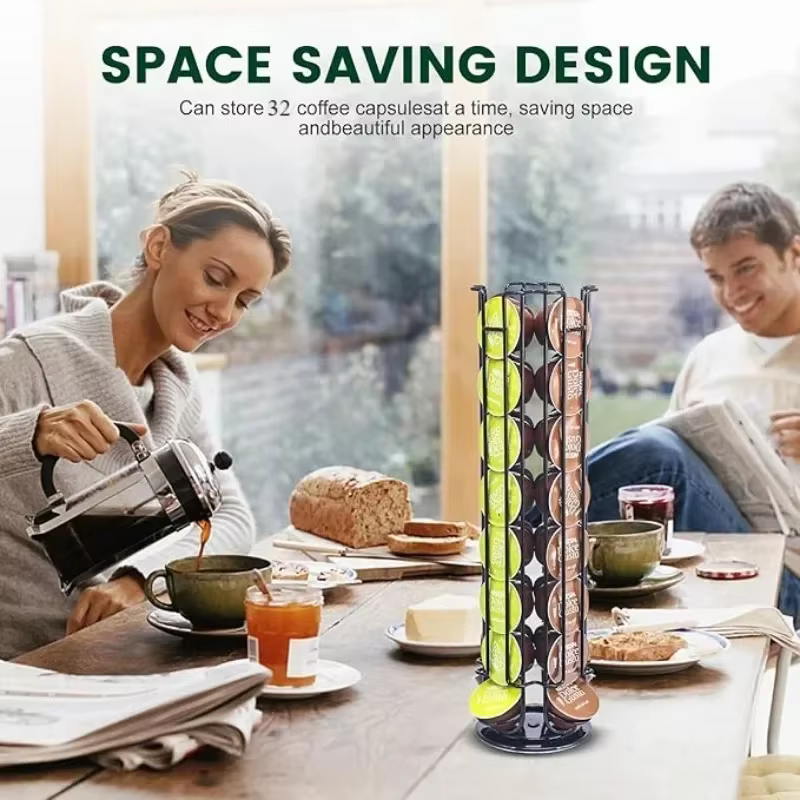 Peut contenir 32 pièces porte-capsules de café rotatif support de capsules