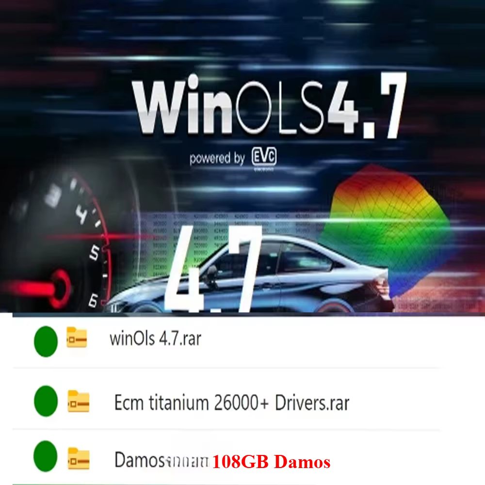 Winols 4.7 entièrement activé + 108 Go Damos Windows 7 10 11 Pas besoin de Vmware multilingue + ECM TITANIUM 1.61 + outil de SERVICE IMMO