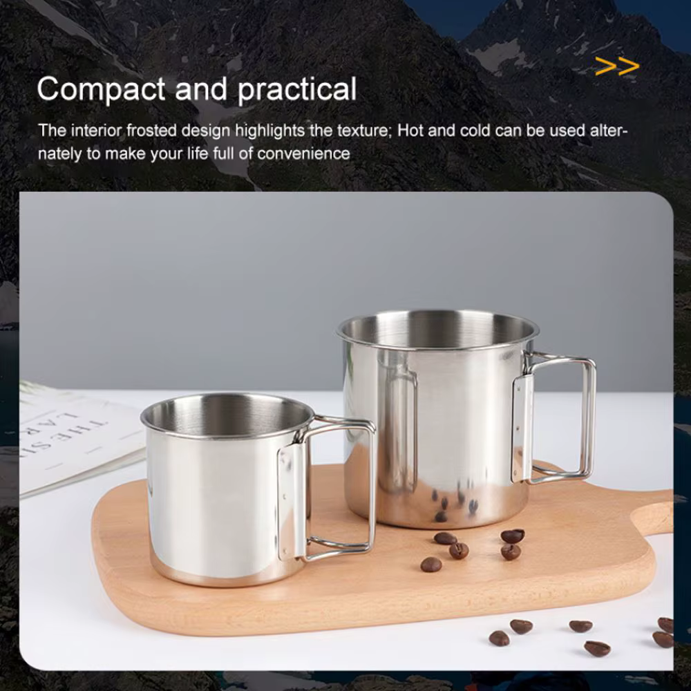Tasses tasse à boisson ustensiles de cuisine de voyage tasse en acier inoxydable tasse touristique vaisselle extérieure tasse d'eau potable ustensiles de pique-nique tasse de Camping