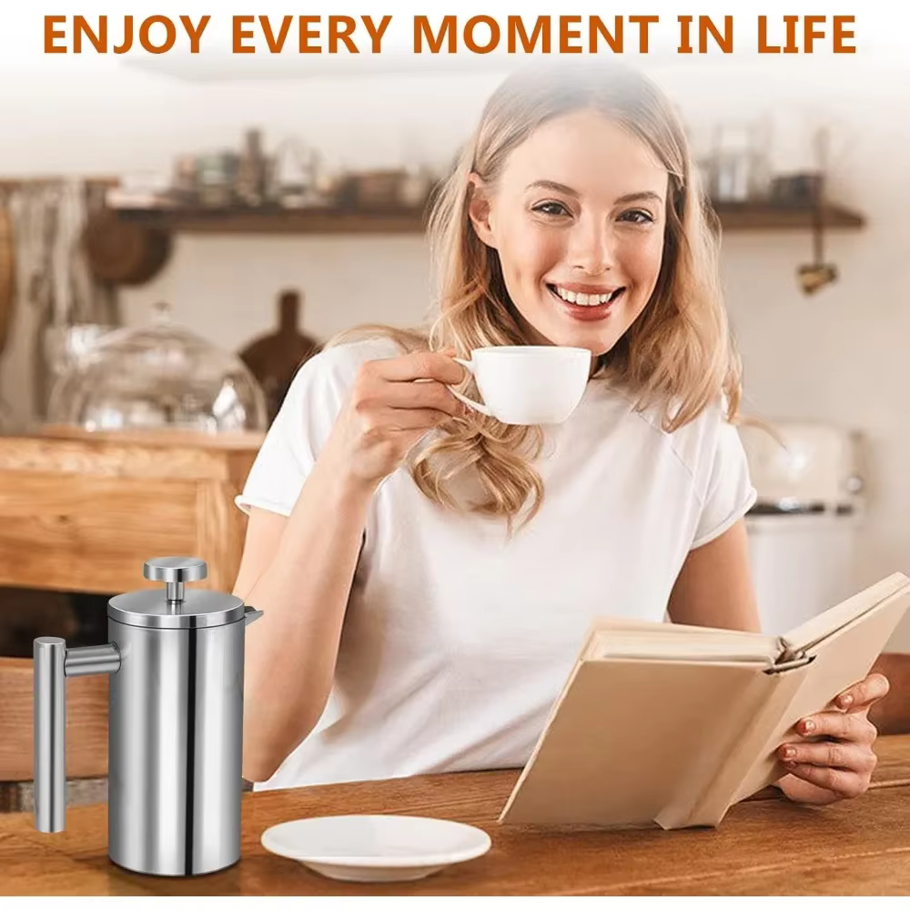 Cafetière à presse française en acier inoxydable