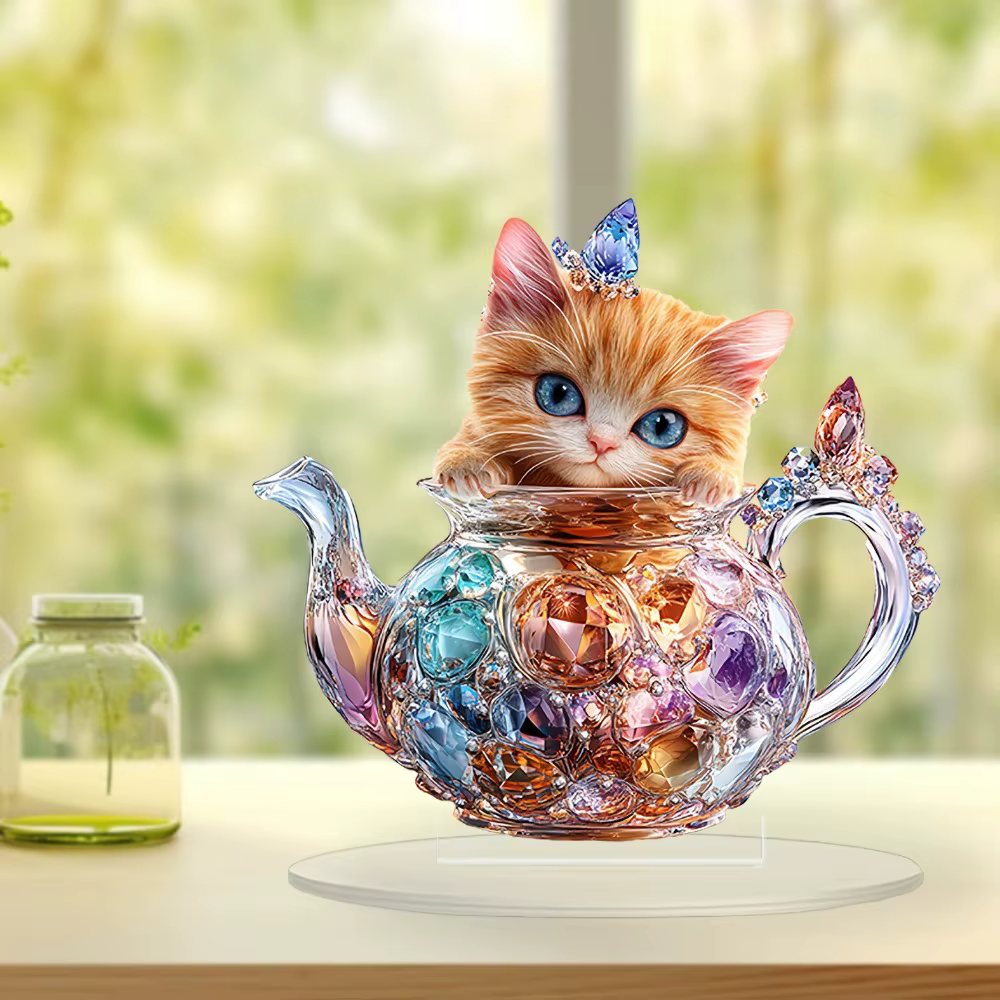 Pot en verre de cristal sur pied