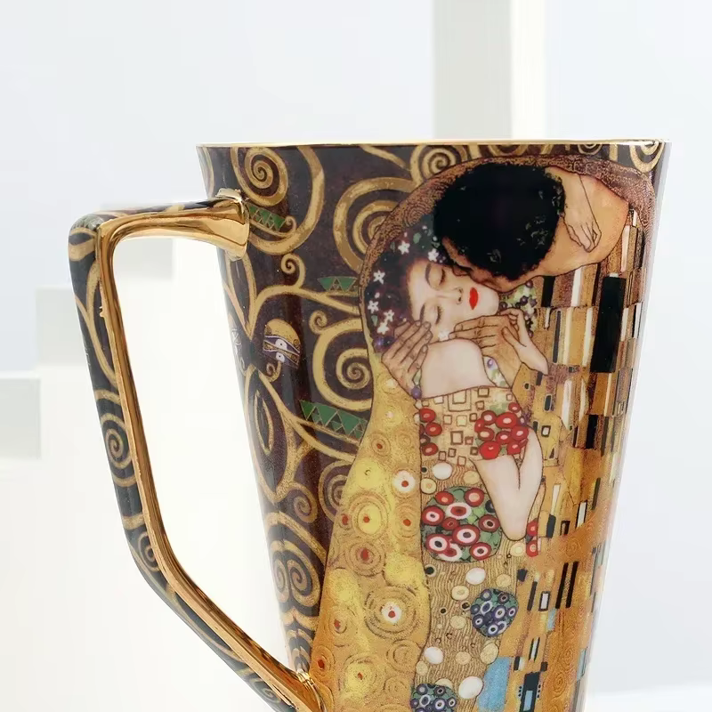 Tasse à café en porcelaine gustav klimt