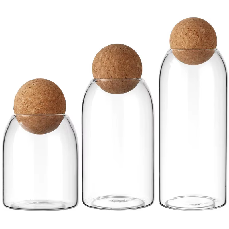 Pot de stockage scellé en verre de grains de café