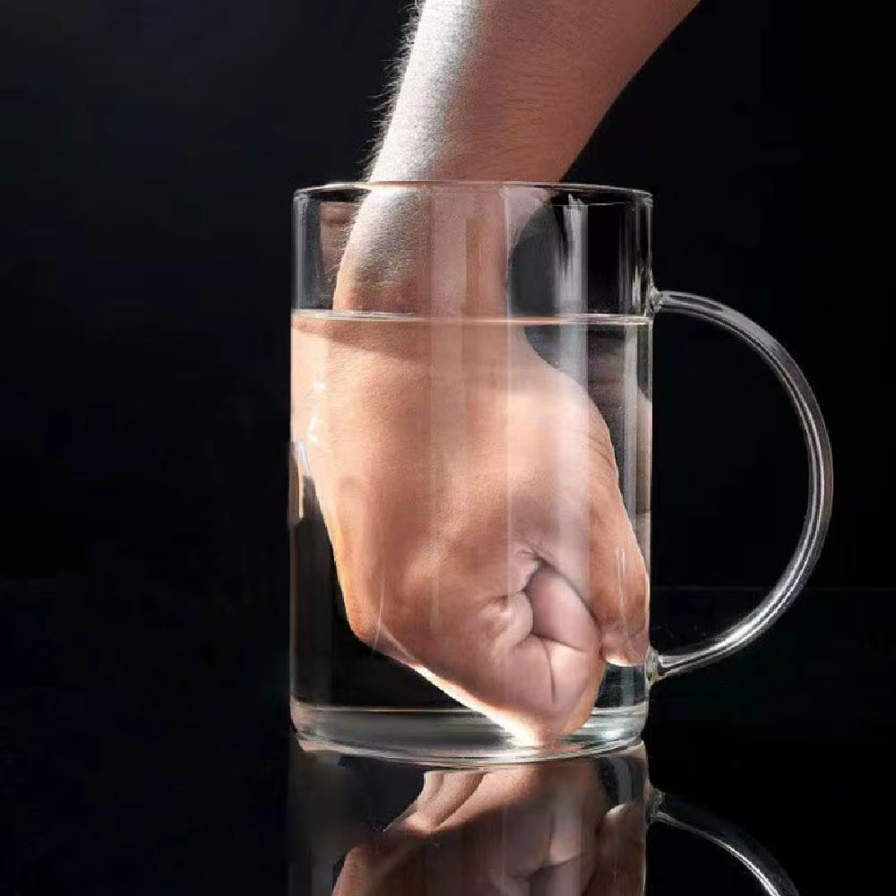 Grande tasse en verre transparent de 1l avec poignée