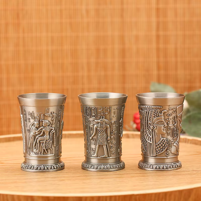 Verre à Shot 1oz métal Vintage calice égyptien verres