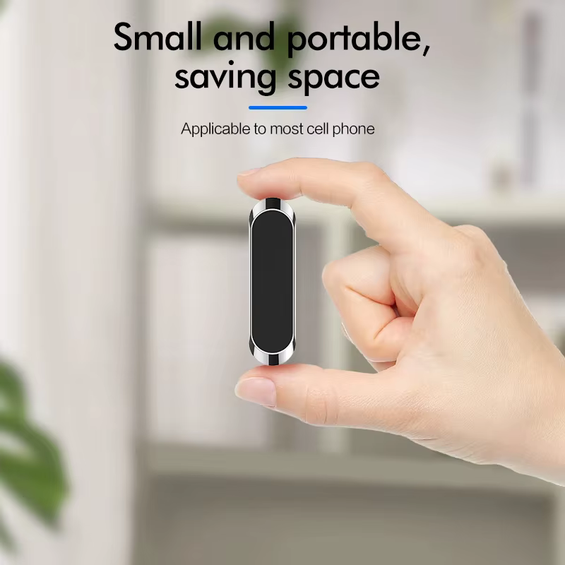 Support magnétique pour téléphone de voiture, rotatif, mini, en forme de bande, support en métal, aimant puissant, support GPS pour voiture pour iPhone 16 Xiaomi Huawei Samsung