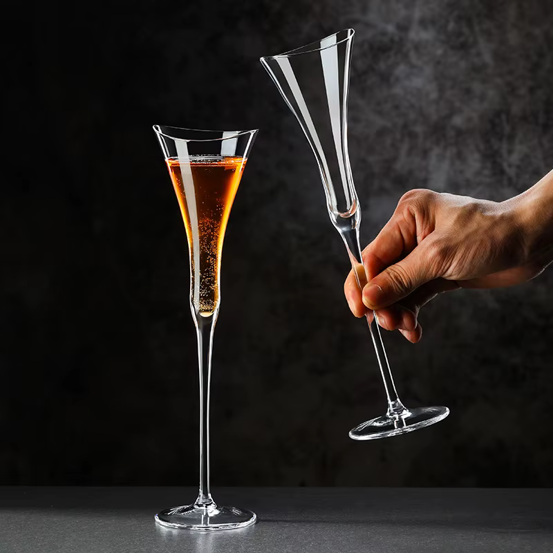 1/2 verres à champagne en cristal