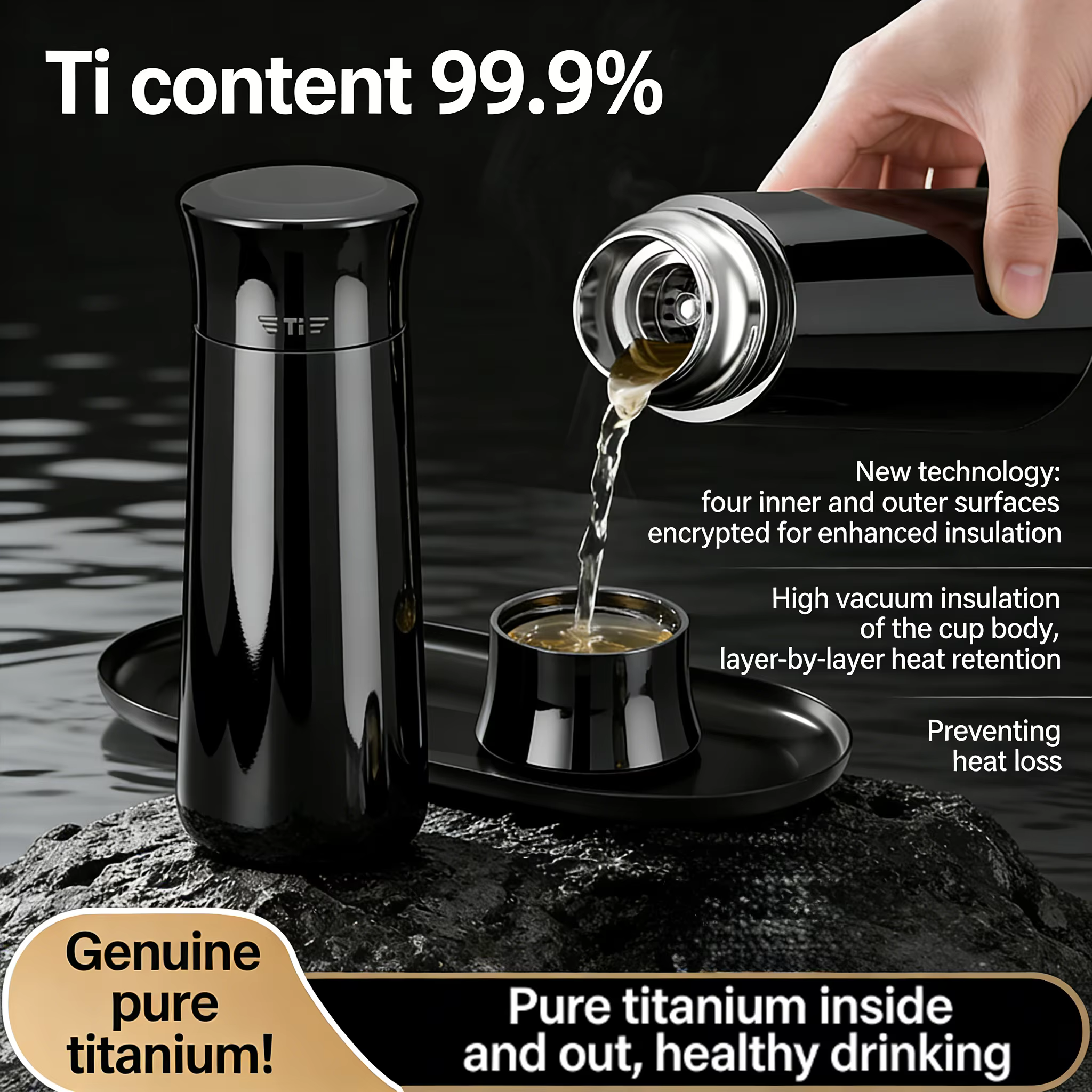 Tasse à café en titane pur à 99