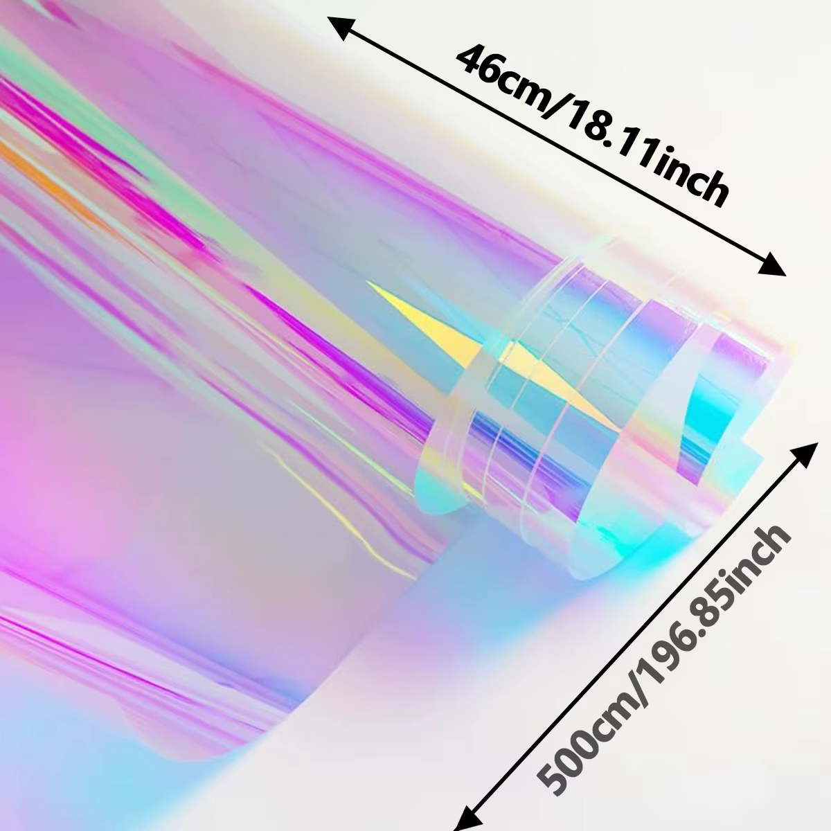 Film de fenêtre transparent holographique, Film de fenêtre décoratif coloré dichroïque pour centre commercial et bureau, vitrail auto-adhésif