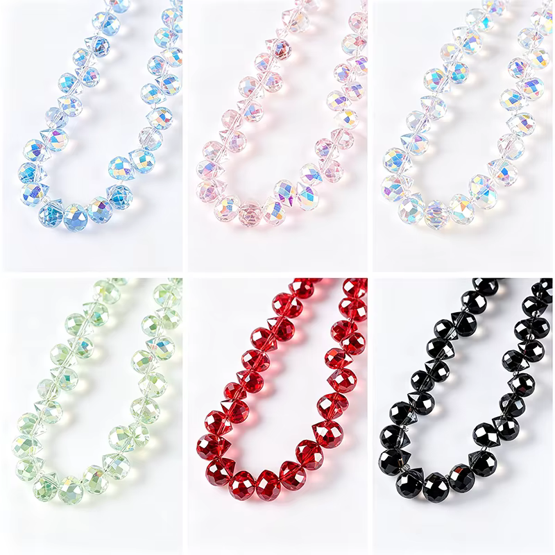 Perles en verre en forme de goutte d'eau scintillantes, motif fraise, trou horizontal, 8 mm, perles en vrac, fournitures pour la fabrication de bijoux DIY