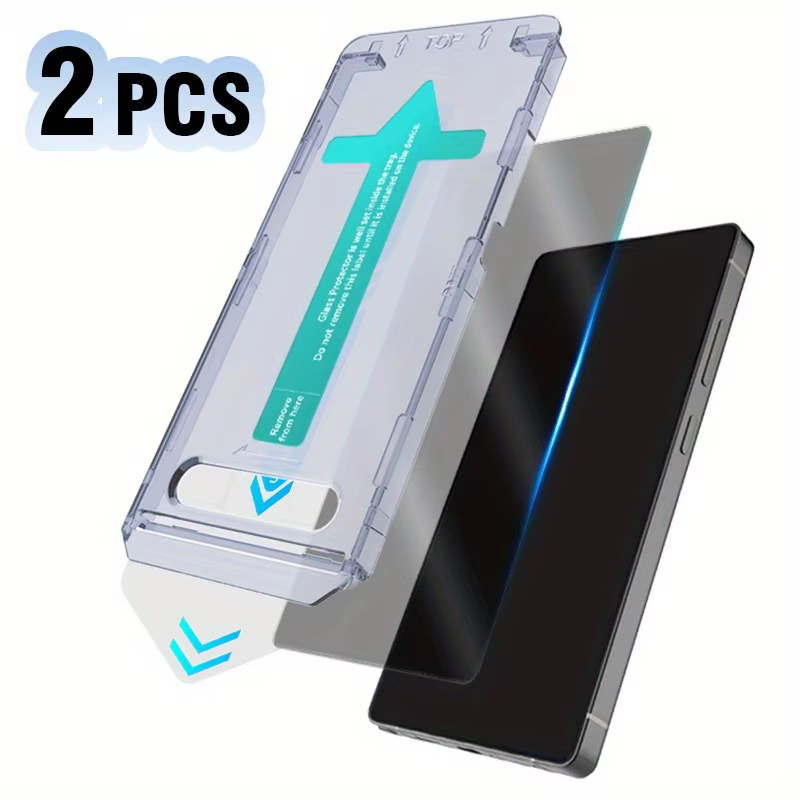 Lot de 2 verres trempé anti-espion, Application facile en un clic pour Samsung Galaxy S24 Ultra S25 Ultra S21/S22 Plus S23FE S20FE S9 S10