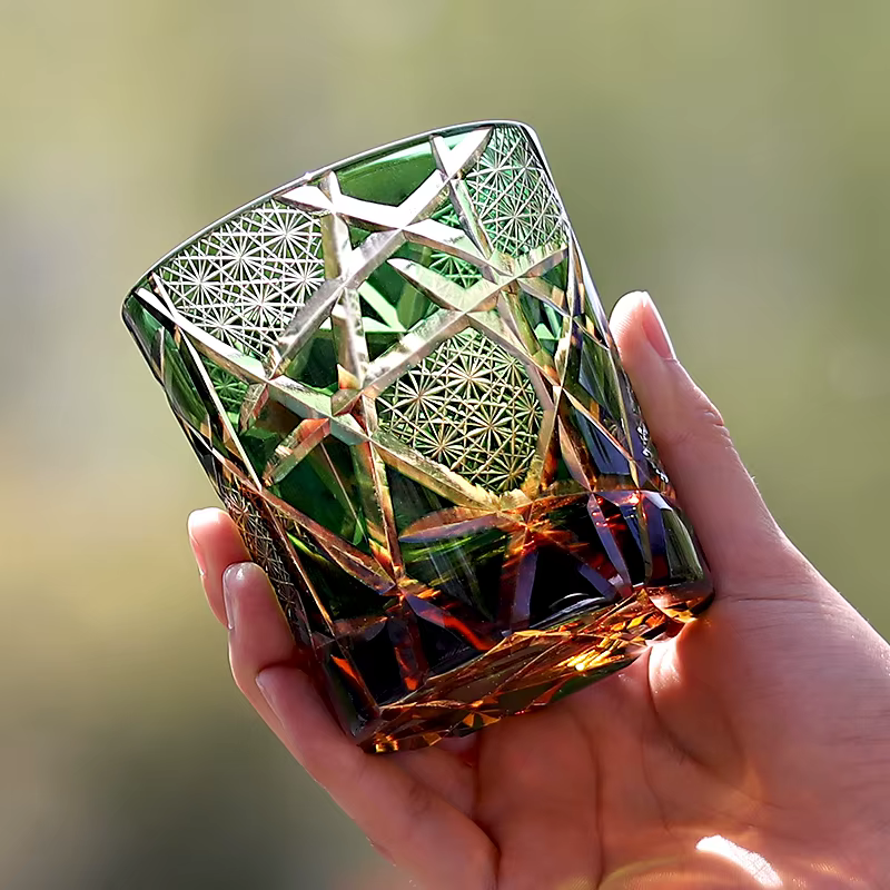 Edo Kiriko-Verre à boire en cristal à l'ancienne