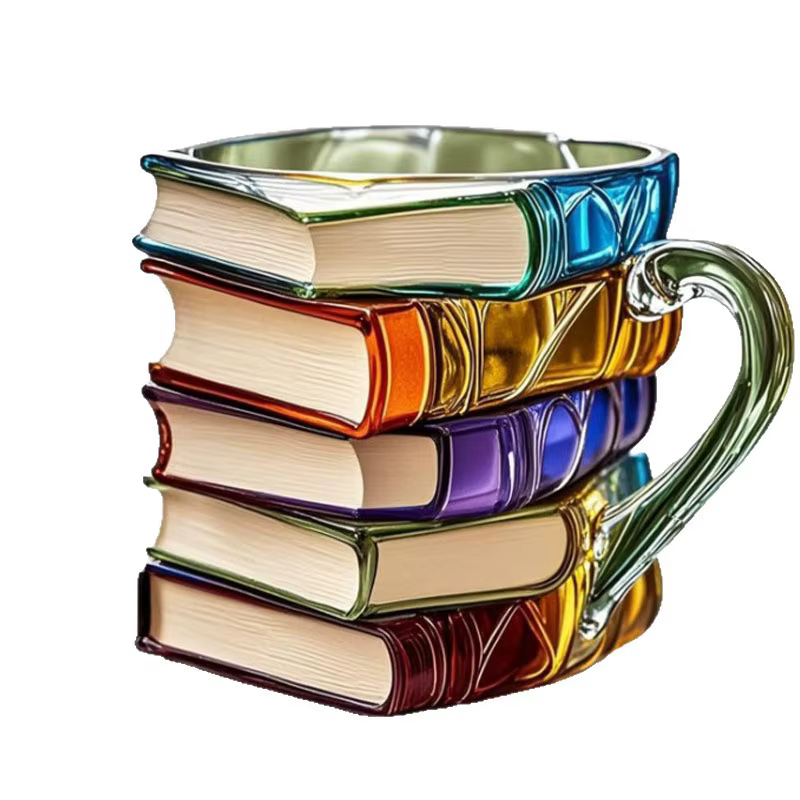 Livre peint artistique - Tasse en forme | Décor unique de tasse à café