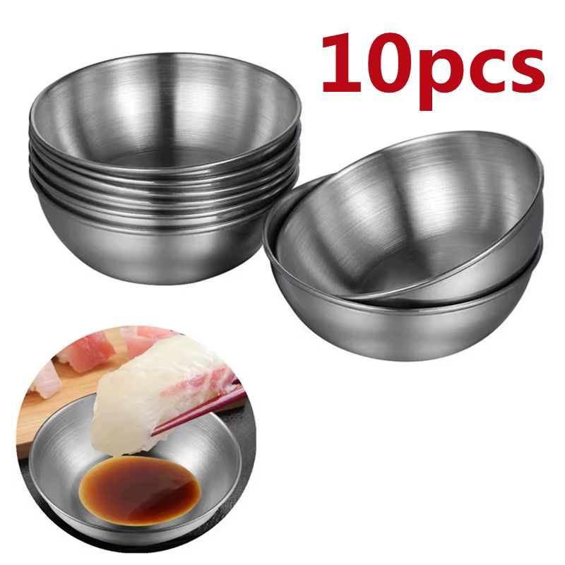 Plat à Sauce d'assaisonnement en acier inoxydable