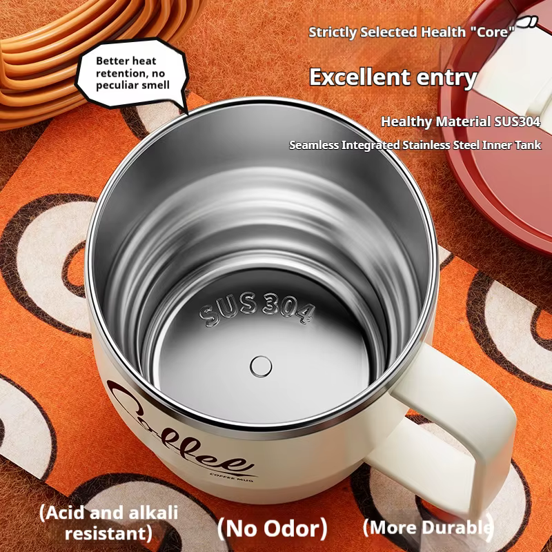 Mug à café en acier inoxydable de 400 ml avec poignée