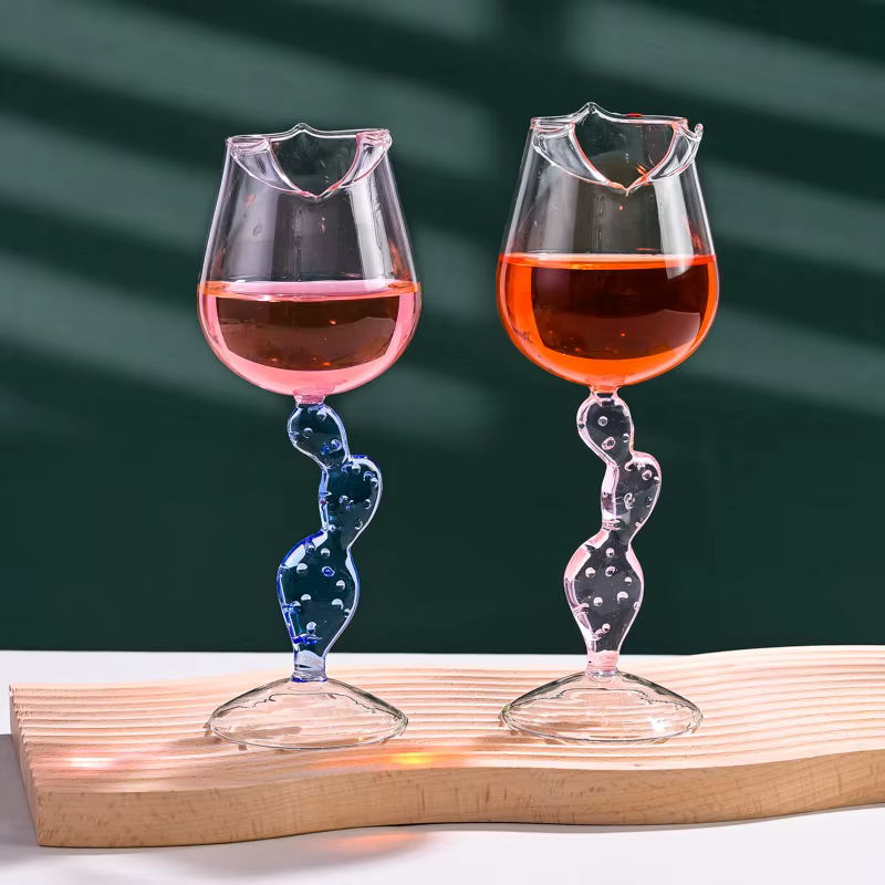 Verre à vin Rose créatif