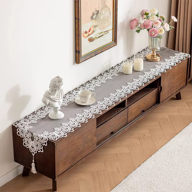 Chemin de Table de luxe en dentelle florale