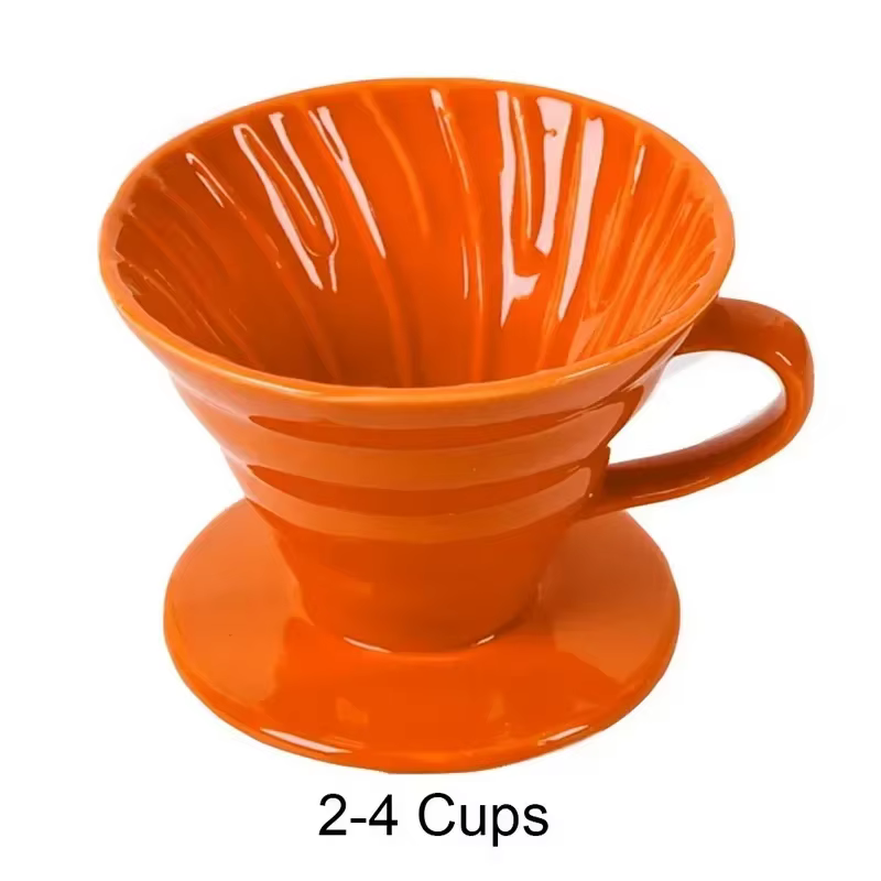 Goutteur de café en céramique style moteur, filtre goutte à goutte, tasse verser en continu sur la cafetière, support séparé pour 1-4 standardisation