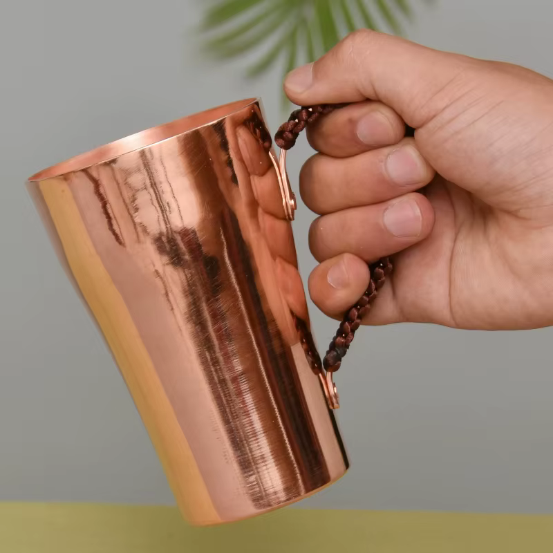 Tasse à lait de bière en cuivre pur fabriquée à la main