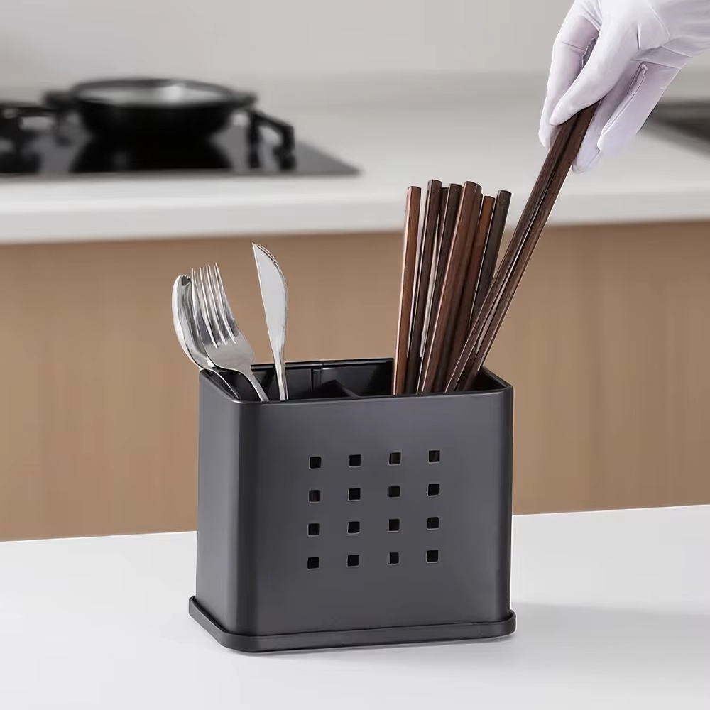 Support de séchage de couverts en métal noir – Style minimaliste moderne