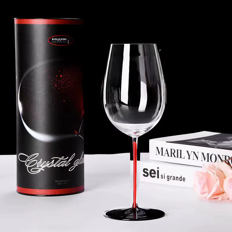 Verre à vin en cristal de grande capacité, gobelet bordeaux bordeaux, coffret cadeau, verres à pied autriche, design célèbre, nœud noir